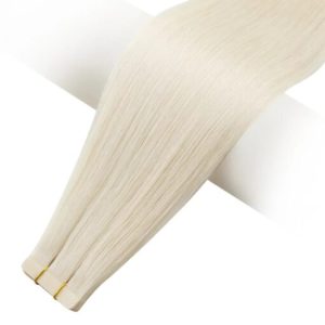 100% Virgin Human Hair Extensions Tape Ins Light Blonde (#60)