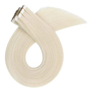 100% Virgin Human Hair Extensions Tape Ins Light Blonde (#60)