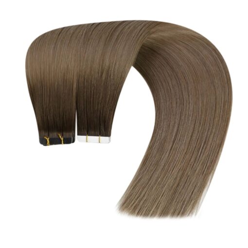 Best Tape Hair Extensions 100% Virgin Hair Balayage Brown (#R2/DXB/18)