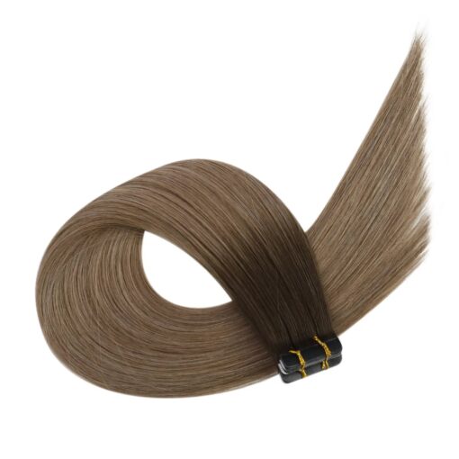 Best Tape Hair Extensions 100% Virgin Hair Balayage Brown (#R2/DXB/18)