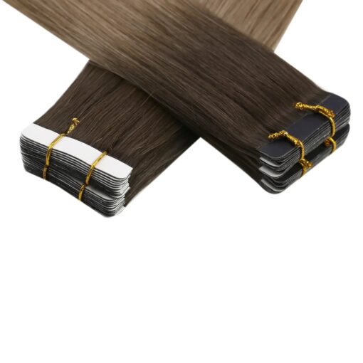 Best Tape Hair Extensions 100% Virgin Hair Balayage Brown (#R2/DXB/18)
