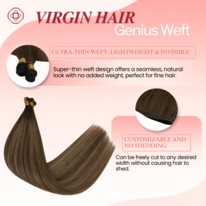 Brown Balayage Invisible Genius Weft Human Hair Extensions (#4/27/4)