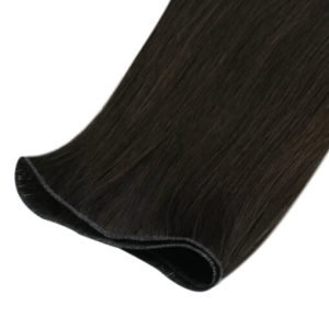 Dark Brown Virgin Invisible Genius Weft Brazilian Human Bundles (#2)