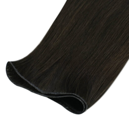 Dark Brown Virgin Invisible Genius Weft Brazilian Human Bundles (#2)