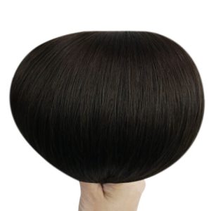 Dark Brown Virgin Invisible Genius Weft Brazilian Human Bundles (#2)
