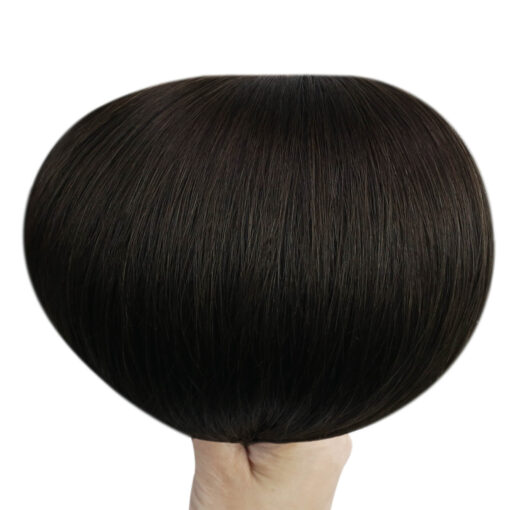Dark Brown Virgin Invisible Genius Weft Brazilian Human Bundles (#2)