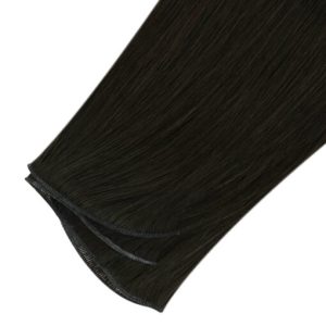 Dark Brown Virgin Invisible Genius Weft Brazilian Human Bundles (#2)