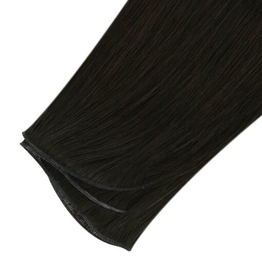 Dark Brown Virgin Invisible Genius Weft Brazilian Human Bundles (#2)