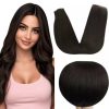 Dark Brown Virgin Invisible Genius Weft Brazilian Human Bundles (#2)
