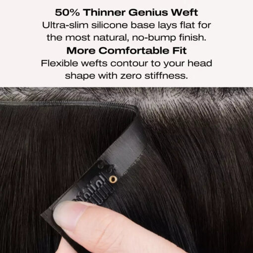 Darkest Brown Genius Clip In Hair Extensions Seamless Remy Hair #2
