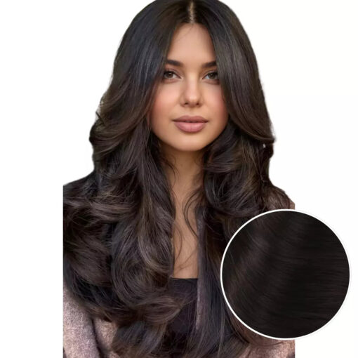 Darkest Brown Genius Clip In Hair Extensions Seamless Remy Hair #2