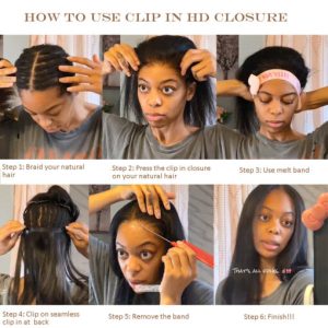 Lashey Body Wave Clip in 5X5 HD Closure | Invisi Edge Clip ins