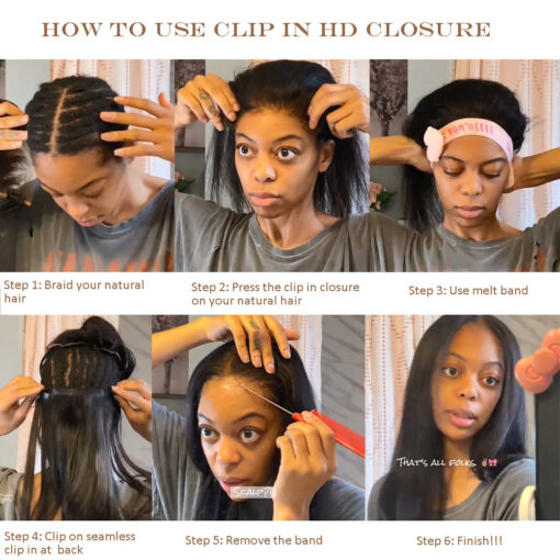 Lashey Body Wave Clip in 5X5 HD Closure | Invisi Edge Clip ins
