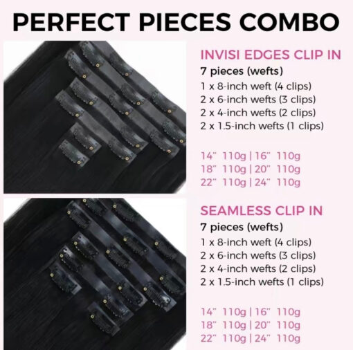Lashey Body Wave Clip in 5X5 HD Closure | Invisi Edge Clip ins