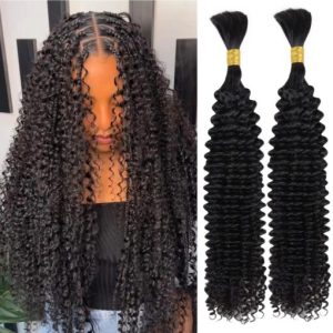 Lashey Double Drawn Human Braiding Hair Bulk for Boho Braids Knotless Box Braid