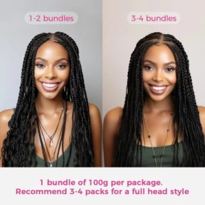 Lashey Double Drawn Human Braiding Hair Bulk for Boho Braids Knotless Box Braid