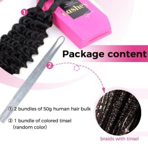Lashey Double Drawn Human Braiding Hair Bulk for Boho Braids Knotless Box Braid
