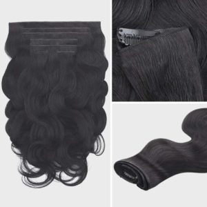 Lashey Genius Seamless Clip in Hair Extensions Body Wave Real Human Hair