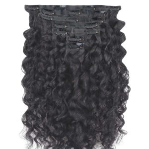 Lashey Genius Seamless Clip in Hair Extensions Deep Wave Real Human Hair