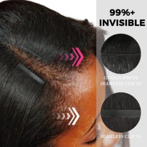 Lashey Genius Seamless Clip in Hair Extensions Deep Wave Real Human Hair