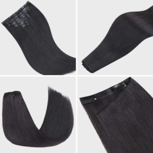 Lashey Genius Seamless Clip in Hair Extensions Silky Straight Real Human Hair