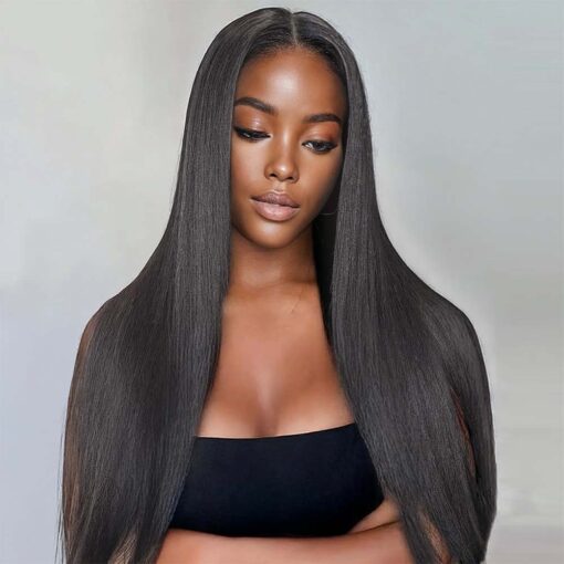 Lashey Genius Seamless Clip in Hair Extensions Yaki Straight Real Human Hair