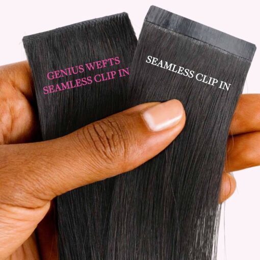 Lashey Genius Seamless Clip in Hair Extensions Yaki Straight Real Human Hair