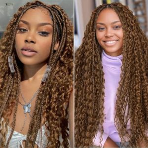 Lashey Human Hair Bulk Deep Wave #6 for Boho Braiding