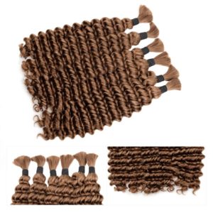 Lashey Human Hair Bulk Deep Wave #6 for Boho Braiding