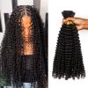 Lashey Human Hair Bulk Kinky Curly for Boho Braiding