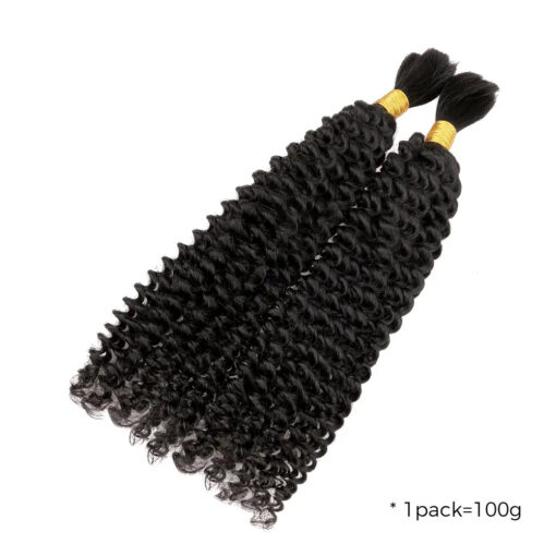 Lashey Human Hair Bulk Kinky Curly for Boho Braiding