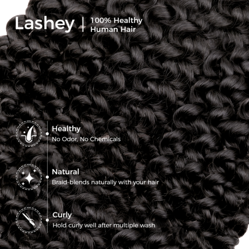 Lashey Human Hair Bulk Water Wave for Boho Braiding