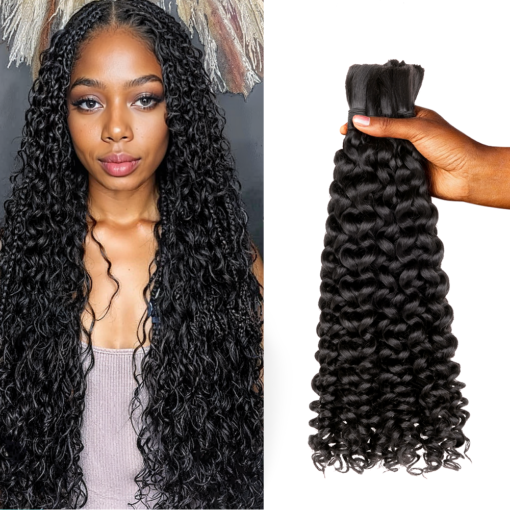 Lashey Human Hair Bulk Water Wave for Boho Braiding