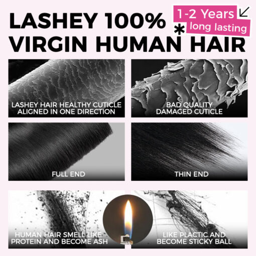 Lashey Invisi Edge Clip in Hair Extensions Yaki Straight Real Human Hair Clip In Extensions