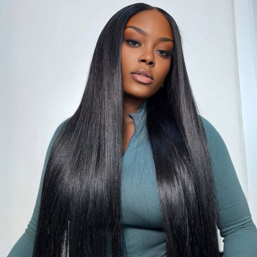 Lashey Invisi Edge Clip in Hair Extensions Yaki Straight Real Human Hair Clip In Extensions
