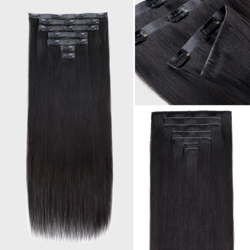 Lashey Invisi Edge Clip in Hair Extensions Yaki Straight Real Human Hair Clip In Extensions