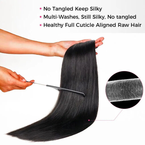 Lashey Virgin Hair Bundles Yaki Straight 3pcs Hair Wefts Human Hair