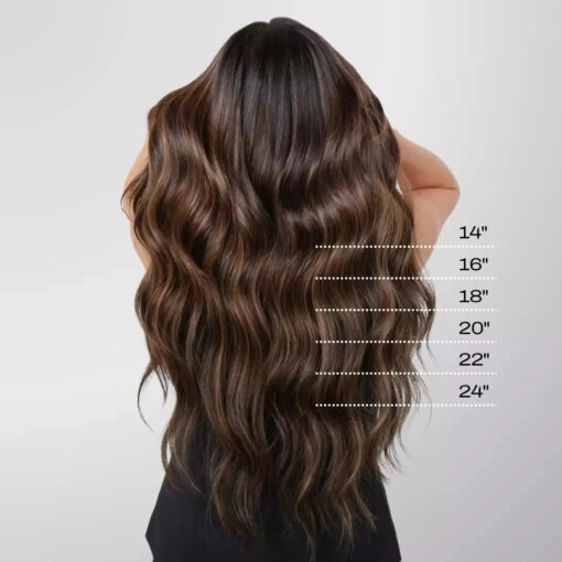 Natural Black Invisible PU Clip In Hair Extensions Remy Human Hair #1B