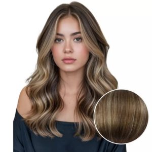 Remy Genius Clip in Hair Extensions Seamless Balayage Brown #4/27/4