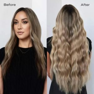 Remy Genius Clip in Hair Extensions Seamless Balayage Brown #4/27/4