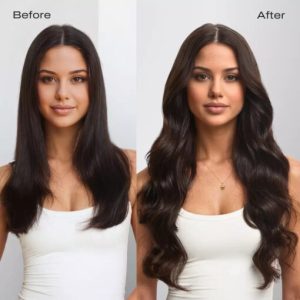 Remy Invisible PU Clip In Hair Extensions Balyage Dark Brown #2/8/2