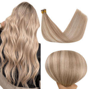 Virgin Genius Weft Brazilian Human Hair Beige Blonde Highlights (#18P613)