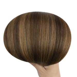Virgin Human Hair Tape In Extensions Brown Balayage Dark Brown (#DU)