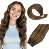Virgin Human Hair Tape In Extensions Brown Balayage Dark Brown (#DU)