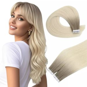 Virgin Tape In Hair Extensions 100% Human Hair Ombre Blonde (#R19/60)